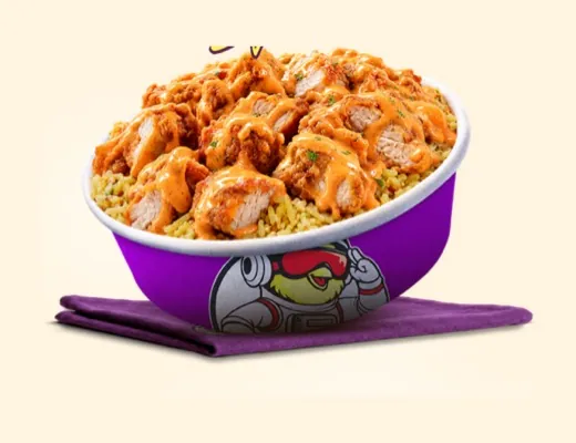Bowl Dynamite, rice bowl au poulet grillé Kaptain Fry