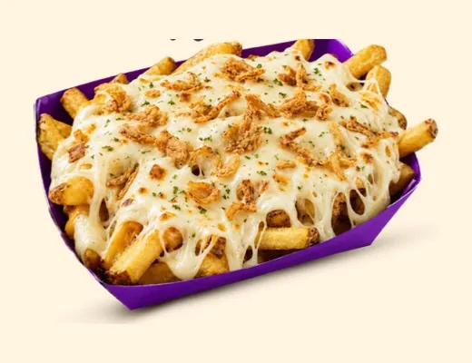 Loaded Garlic Mozza, loaded fries au poulet frit Kaptain Fry