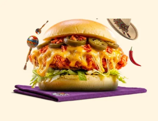 Jalapenos Cheezy, burger au poulet frit Kaptain Fry