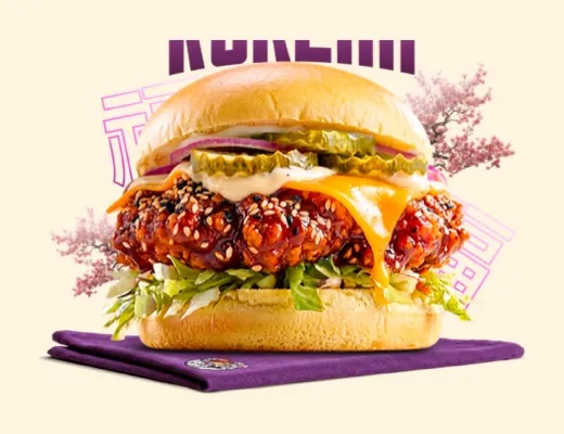 Korean, burger au poulet frit Kaptain Fry