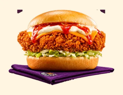 Spicy Burger, burger au poulet frit Kaptain Fry